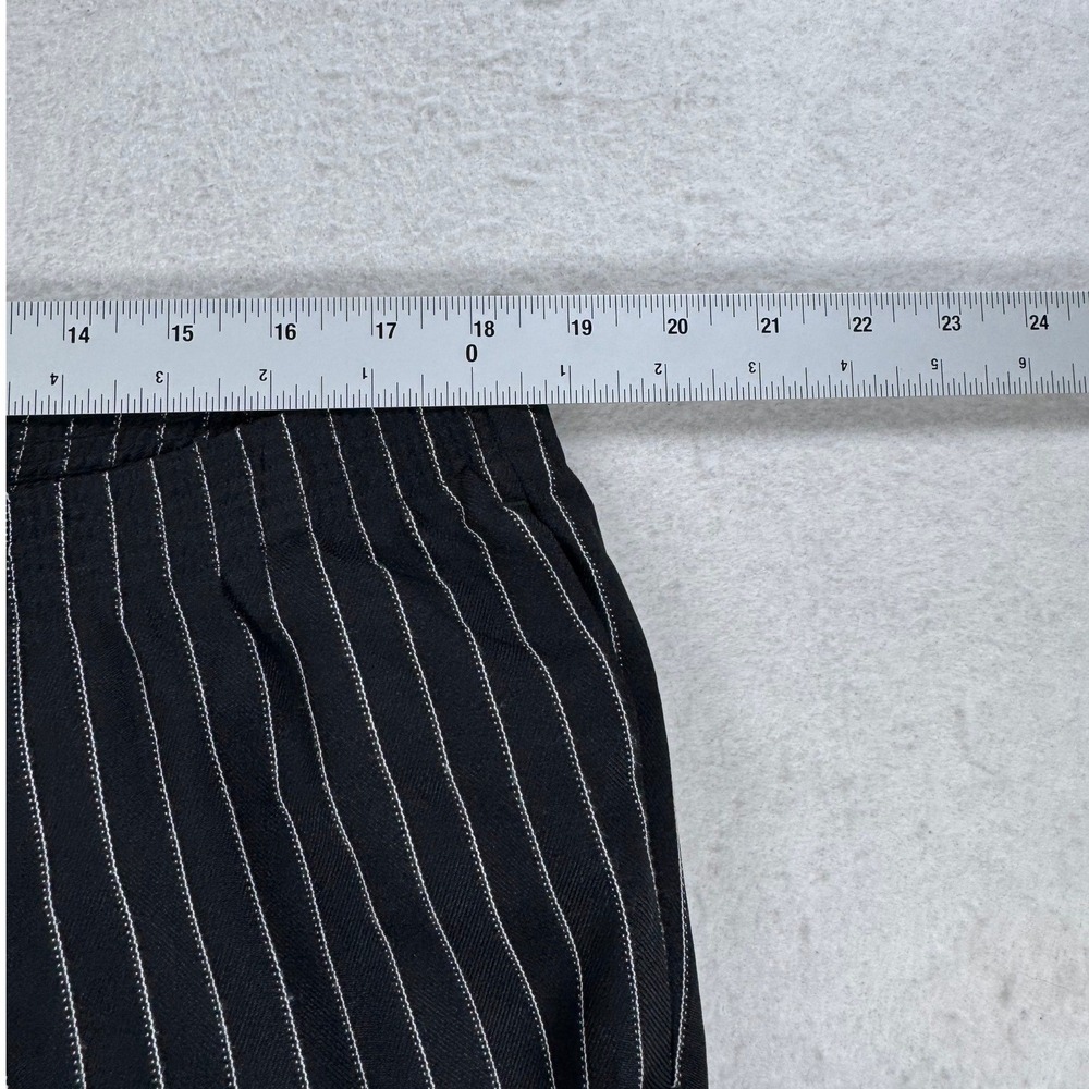 Allison Daley Womens 20W Pinstripe Elastic Waist Straight Leg Pants Black - Picture 4 of 8
